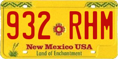 NM license plate 932RHM