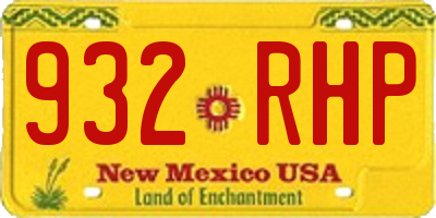 NM license plate 932RHP