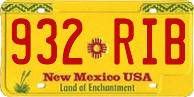 NM license plate 932RIB