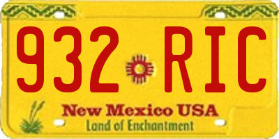 NM license plate 932RIC