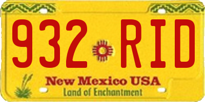 NM license plate 932RID