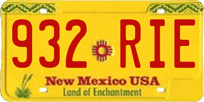 NM license plate 932RIE