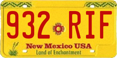 NM license plate 932RIF