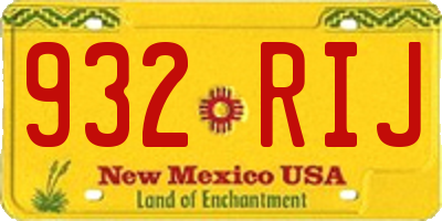 NM license plate 932RIJ