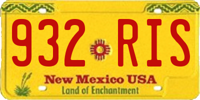 NM license plate 932RIS