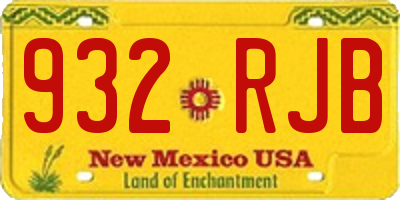 NM license plate 932RJB