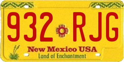 NM license plate 932RJG