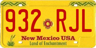 NM license plate 932RJL