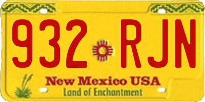 NM license plate 932RJN