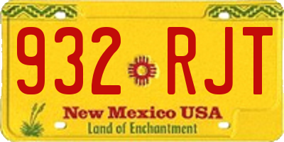 NM license plate 932RJT