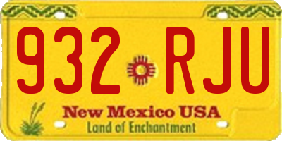 NM license plate 932RJU