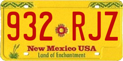 NM license plate 932RJZ