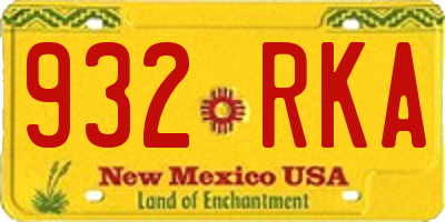 NM license plate 932RKA