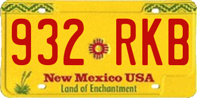NM license plate 932RKB