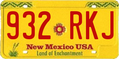 NM license plate 932RKJ