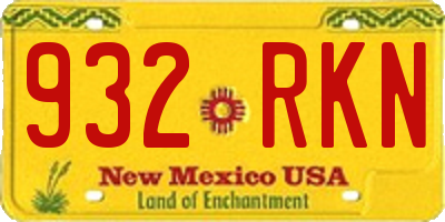NM license plate 932RKN