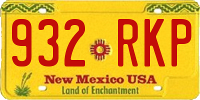 NM license plate 932RKP