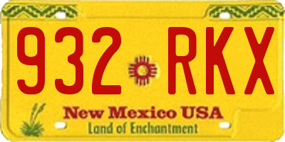NM license plate 932RKX