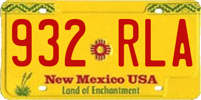 NM license plate 932RLA