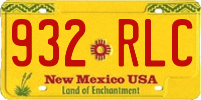 NM license plate 932RLC
