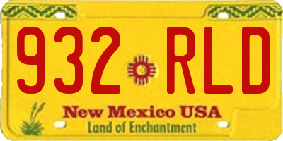 NM license plate 932RLD