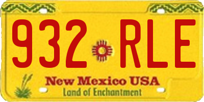 NM license plate 932RLE