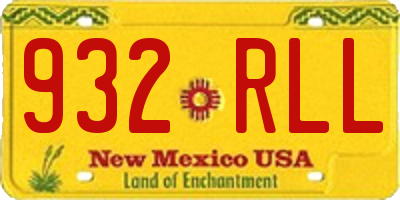 NM license plate 932RLL