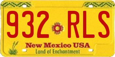 NM license plate 932RLS