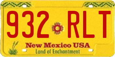 NM license plate 932RLT