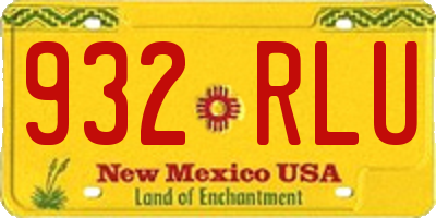 NM license plate 932RLU