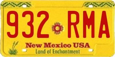 NM license plate 932RMA