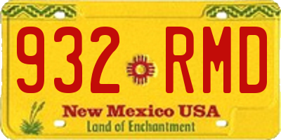 NM license plate 932RMD