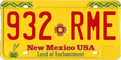 NM license plate 932RME