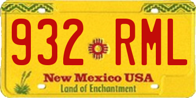 NM license plate 932RML