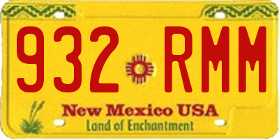 NM license plate 932RMM