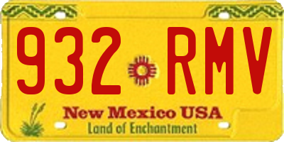 NM license plate 932RMV