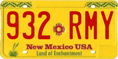 NM license plate 932RMY