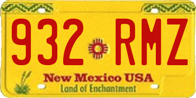 NM license plate 932RMZ