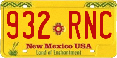 NM license plate 932RNC