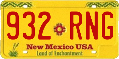 NM license plate 932RNG