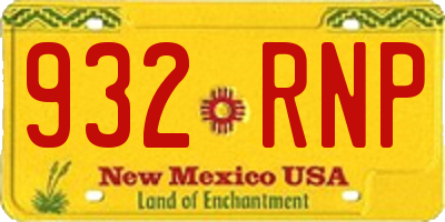 NM license plate 932RNP
