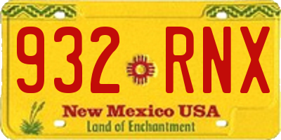 NM license plate 932RNX