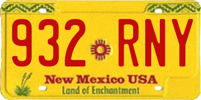 NM license plate 932RNY