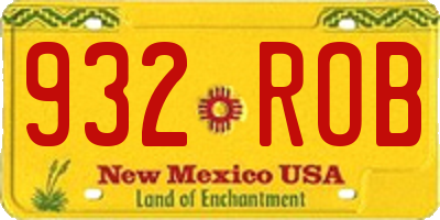 NM license plate 932ROB