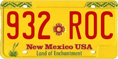 NM license plate 932ROC