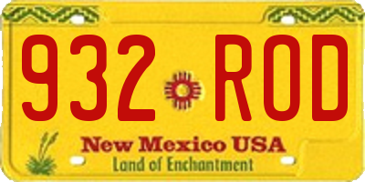 NM license plate 932ROD
