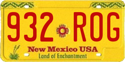 NM license plate 932ROG