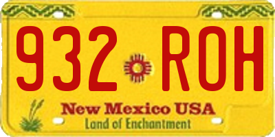 NM license plate 932ROH