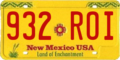NM license plate 932ROI