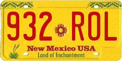NM license plate 932ROL